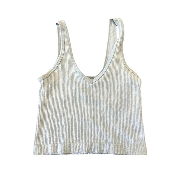 Urban Outfitters - Out From Under Blue Grey Ribbed Crop Top | Size S - Picture 1 of 6